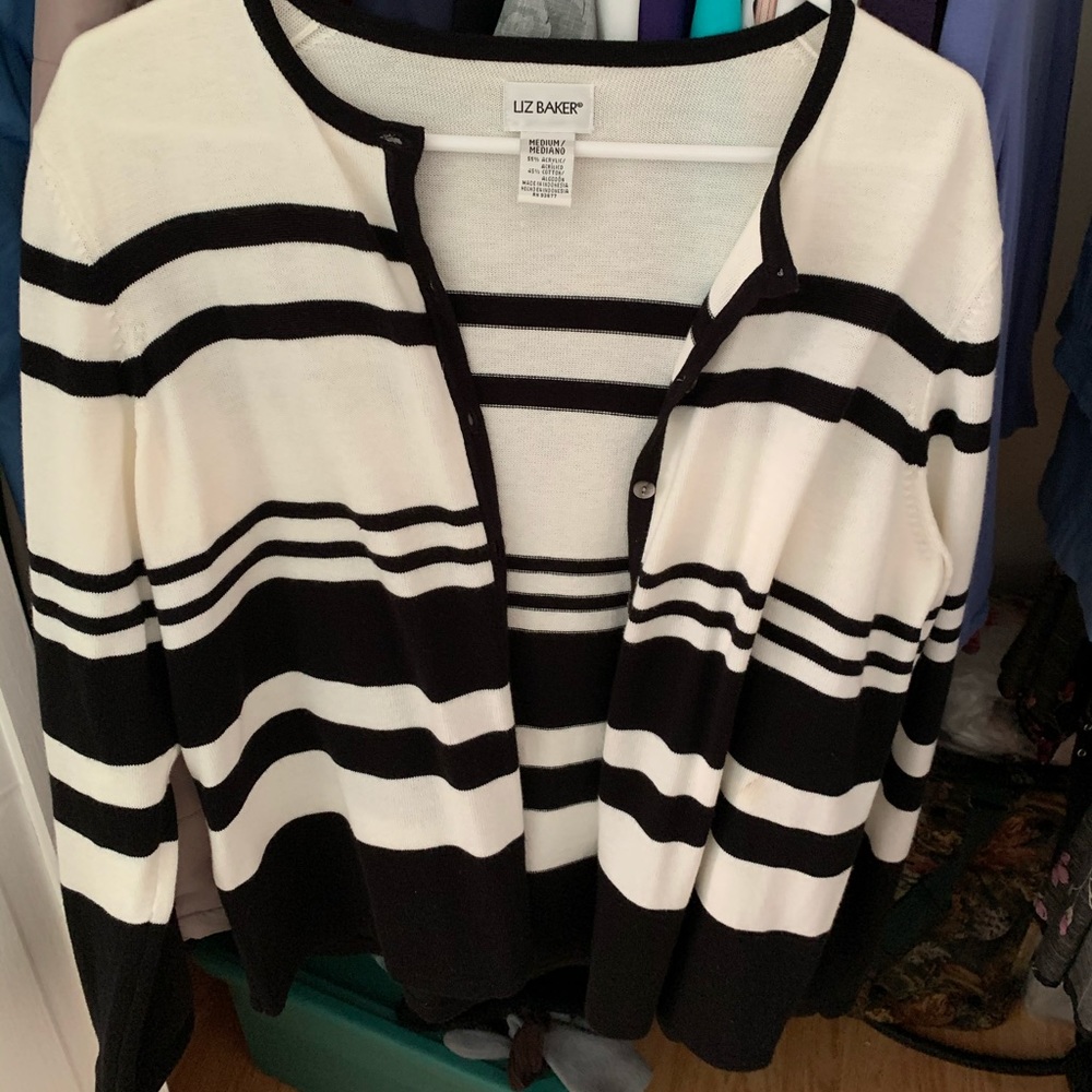 Liz Baker Black and White Cardigan